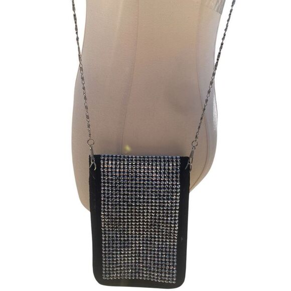 Unbranded Black Crystals Rhinestone Phone Crossbody Bag Whimsigoth Fairycore - Picture 4 of 5